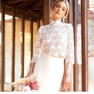 Jenny Yoo Rebekka bridal topper lace size L